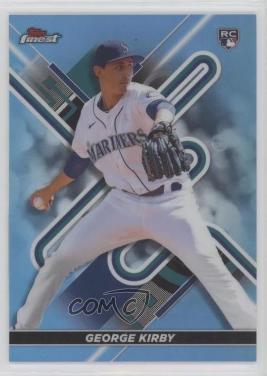 2022 Topps Finest Sky Blue Refractor 284/300 George Kirby #12 Rookie RC
