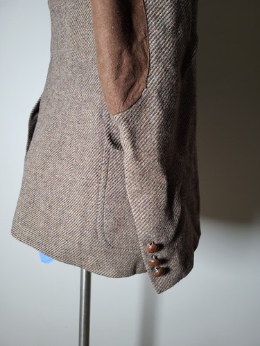 Vintage Brooks Brothers 38R braun Tweed Twill Ellenbogen Patch Blazer Sport Mantel Jacke - Bild 4 von 11