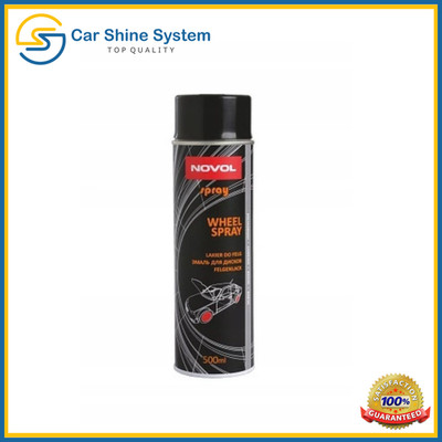 Novol Car Alloy Wheel Spray Paint Black Gloss FanNozzle 500ML Can Chip Resistant