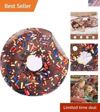 Donuts Blanket, Wrap Throw Food Blanket, Novelty Funny Flannel Round Blankets...