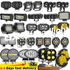 2x Round LED Work Light Pod Truck Offroad Tractor Excavator Flood Lamp Square