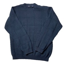 Arrow Sweater Men's Small 42 Chest Blue 100 Cotton Heavyweight Knit Crewneck