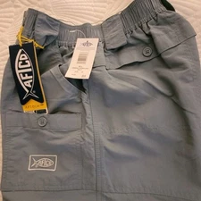 AFTCO M01 Original Men's 28 SBLU Fishing Shorts 7 Pocket Nylon Elastic Waistband