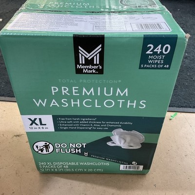 Member's Mark Total Protection Premium Disposable Washcloths, 12''x8'', 240ct