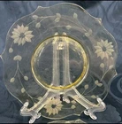 Vintage Lancaster Depression Glass Plate Jubilee Yellow Etched Flowers