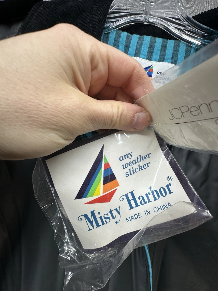 Vintage Misty Harbor Raincoat Women Size Medium (8-10) Black NEW Deadstock - Image 2 of 4