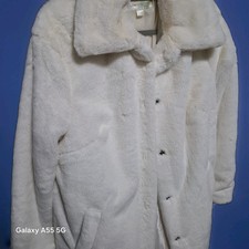 Winter Kunstfell Mantel, Weiss, 42