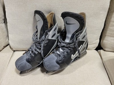  Nike Zoom Air Black White Ice Hockey Skates Tuuk+  Size 12 