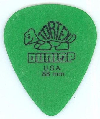 Dunlop Pick Tortex Standard Grün 0.88 Packung mit 12 Stück