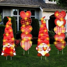 4 Pack Large Valentines Day Decorations Outdoor Valentine's Day Yard Stakes S...