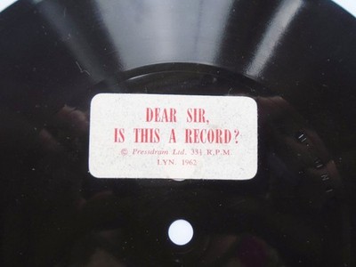 Dear Sir Is This A Record flexi Lyntone LYN1962 EX 1970s 33rpm flexi, Pressdr...