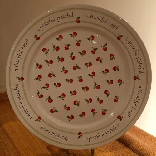 Hallmark A Grateful Plateful A Thankful Heart Cherries 12" Serving Platter ~ NEW