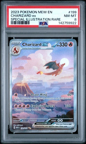 2023 Pokemon Mew EN-151 Charizard EX Special Illustration Rare PSA 8 #199
