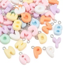 52pcs Initial Letter Pendants for Jewelry Making, A-Z Alphabet Letter Charms DIY