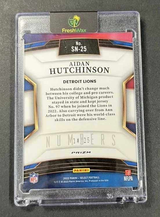 2022 Panini Select AIDAN HUTCHINSON Tie Dye Numbers #14/25 - Image 2 of 2
