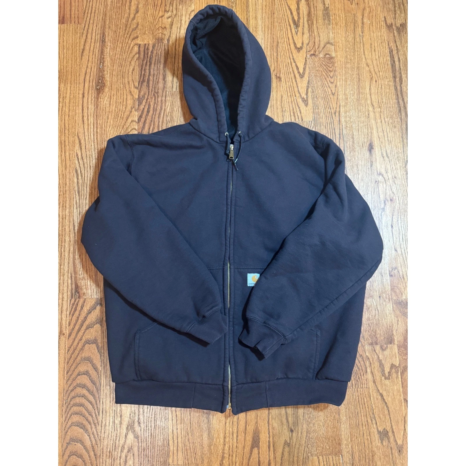 Carhartt Mens Thermal Lined Full Zip Hoodie Black Sweatshirt 104863 XL J149