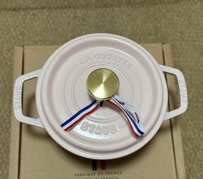 Staub pico cocotte ronde ronde 16 cm sorbet rose rare NEUF JP - Photo 1/4