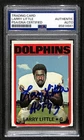 Larry Little HOF 1972 Topps Card #240 Signed/Auto PSA/DNA Dolphins BA209450