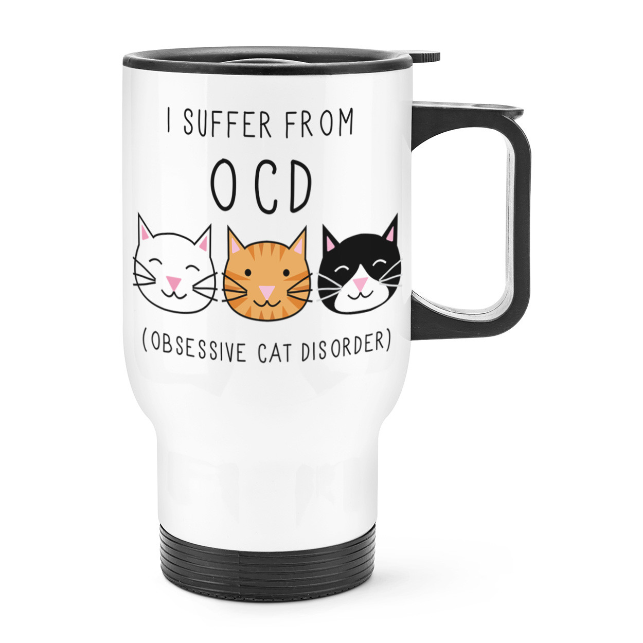 I Suffer From Obsessive Cat Disorder OCD Travel Mug Cup With Handle - Funny