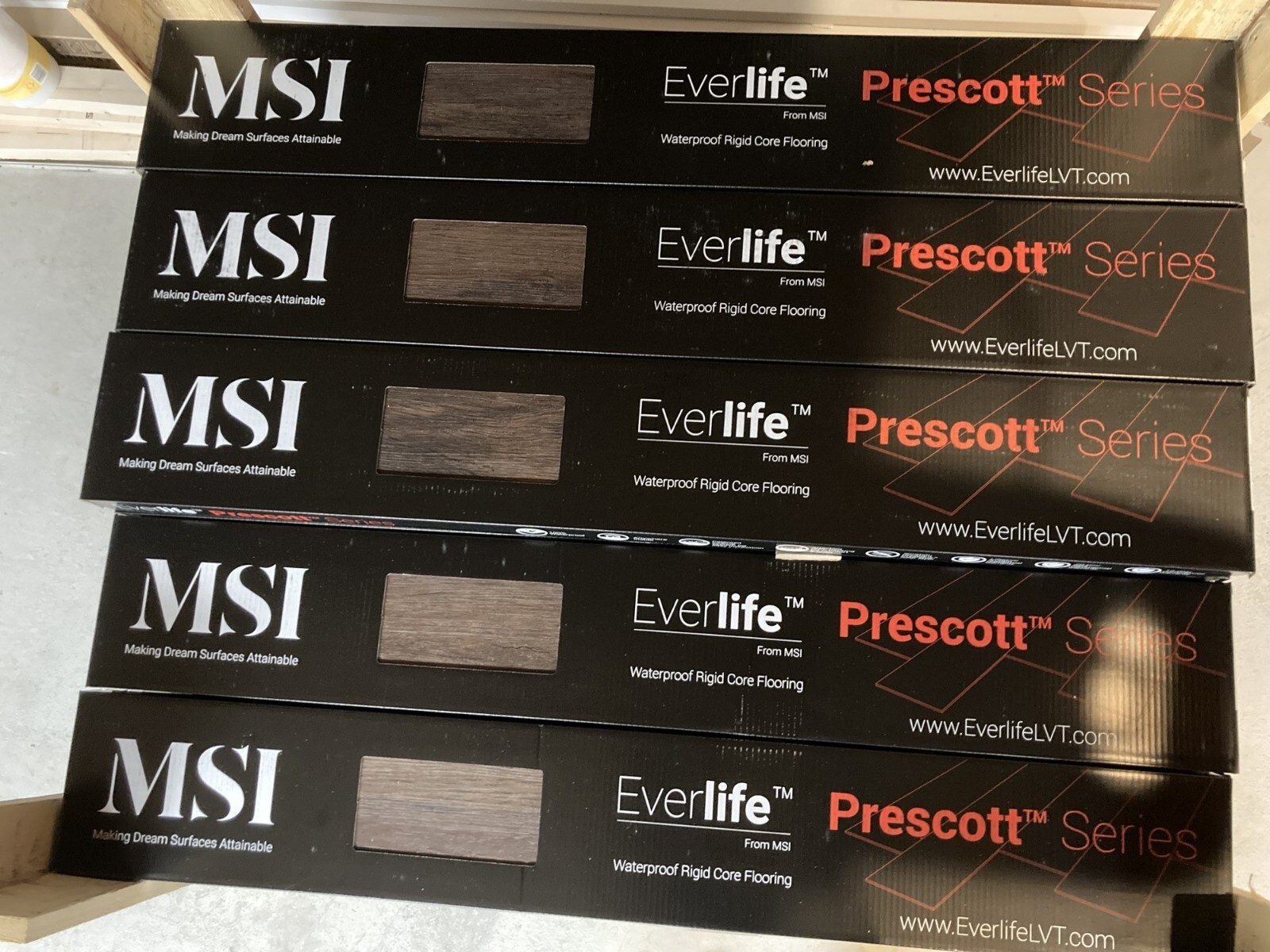 723 Sq Ft of “Antique Mahogany” Waterproof Luxury Vinyl Plank Flooring