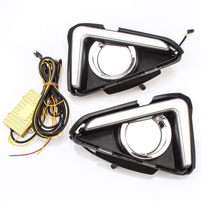 2x LED Front Daytime Running Light Fog Lamp Cover For Toyota RAV4
