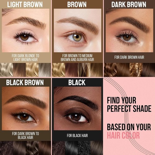Long-Lasting Dark Brown Eyebrow Pen with 4 Fork Tip & Spoolie for Natural Brows - Picture 8 of 9