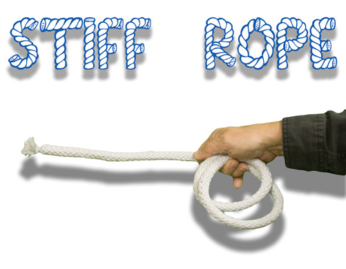THICK WHITE COMEDY STIFF ROPE Magic Trick Kids Show Clown Rigid