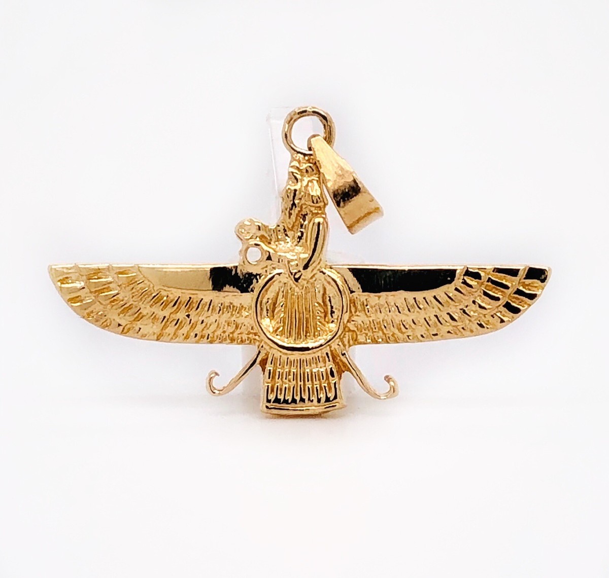 18k yellow gold Farvahar Ahura Mazda Zoroastrian Achaemenid