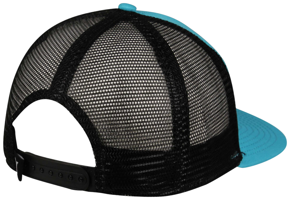 Hurley Circle Trucker Hat - Structured Flat Visor, Mesh Back, Adjustable Snap Closure, Aqua