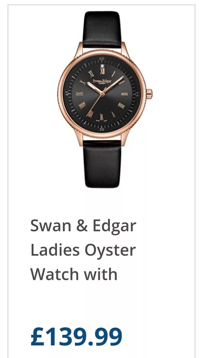 Swan Edgar Ladies Oyster Watch with Genuine Leather Strap no SEL061 RRP 139