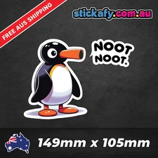 Pingu Noot Noot Sticker Funny Laptop Car Window Bumper Ute Decal 4wd 4x4
