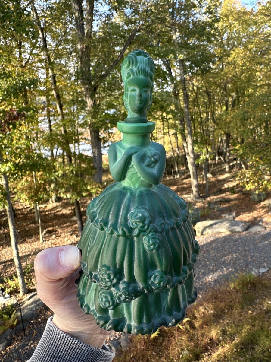 Lalique Art Deco Malachite Green Glass Perfume Bottle