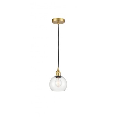 Innovations Edison Athens 6'' LED Mini Pendant 1P, GD/CL - 616-1P-SG-G122-6-LED