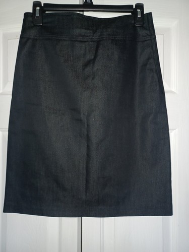 Yoing misses straight skirt faux dark denim look. laced up tie in back size 5 EC