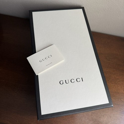 GUCCI Empty Shoe Box Black & White 14.5" x 8.25" x 5" w card - Picture 2 of 5
