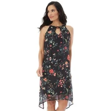 AB Studio Print Handkerchief Shift Dress Size Small EUC