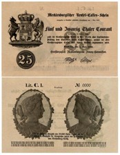 Dwadzieścia pięć talarów Courant, Meklemburgia-Strelitz, 1869, reprodukcja
