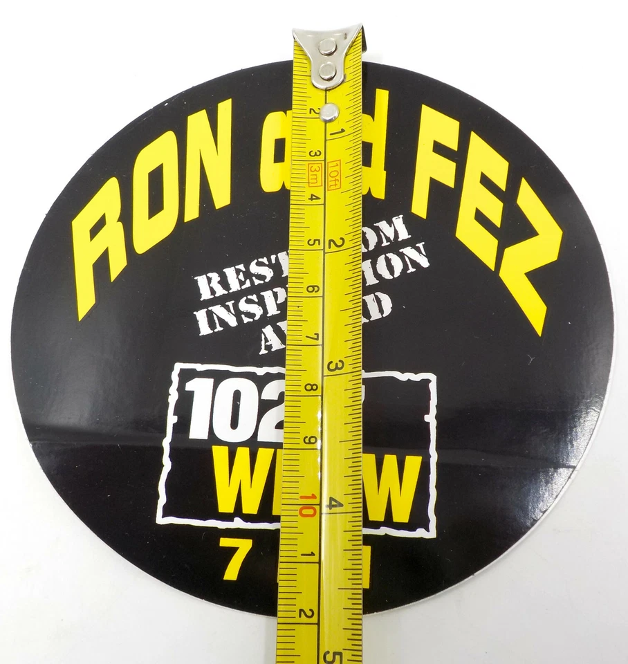 Pegatina de inspección de baños Ron & Fez NUEVA 102.7 FM Radio Promo, Original Nueva de Lote Antiguo Foto 2 de 4