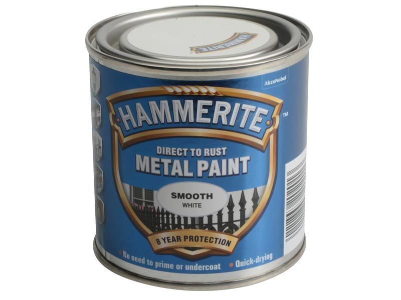 Hammerite - Direct to Rust Smooth Finish Metal Paint Bianco 250ml