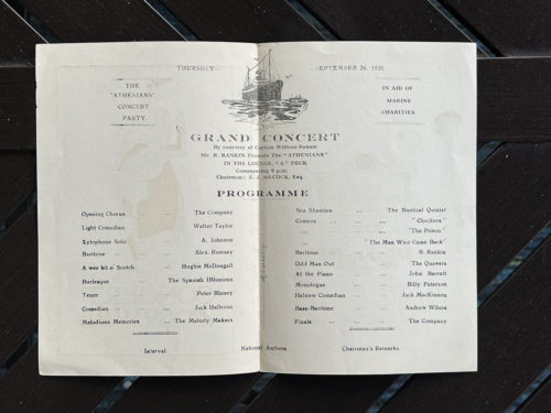 Programma concerto Anchor-Donaldson Line 1935 - Foto 2 di 2