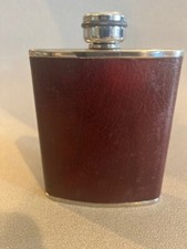 Vintage Hip Flask 6oz, Burgundy Bufallino Cal...