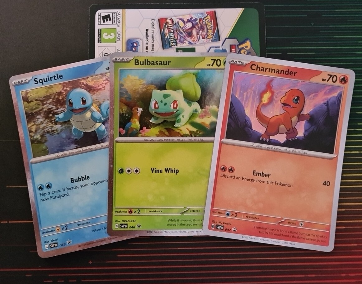 Bulbasaur 046 Charmander 047 Squirtle 048 SVP - Pokemon 151 Promo