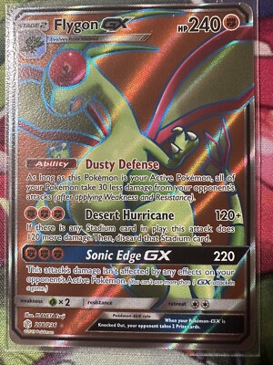 Flygon GX Full Art Holo Ultra Rare Sun & Moon Cosmic Eclipse 218/236 NM
