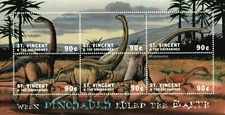 St. Vincent 2002 - Dinosaurs - Sheet of 6 Stamps - Scott #2972 - MNH