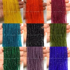 Faceted 3mm Multicolor Spinel Gemstone Round Loose Beads 15'' Strand