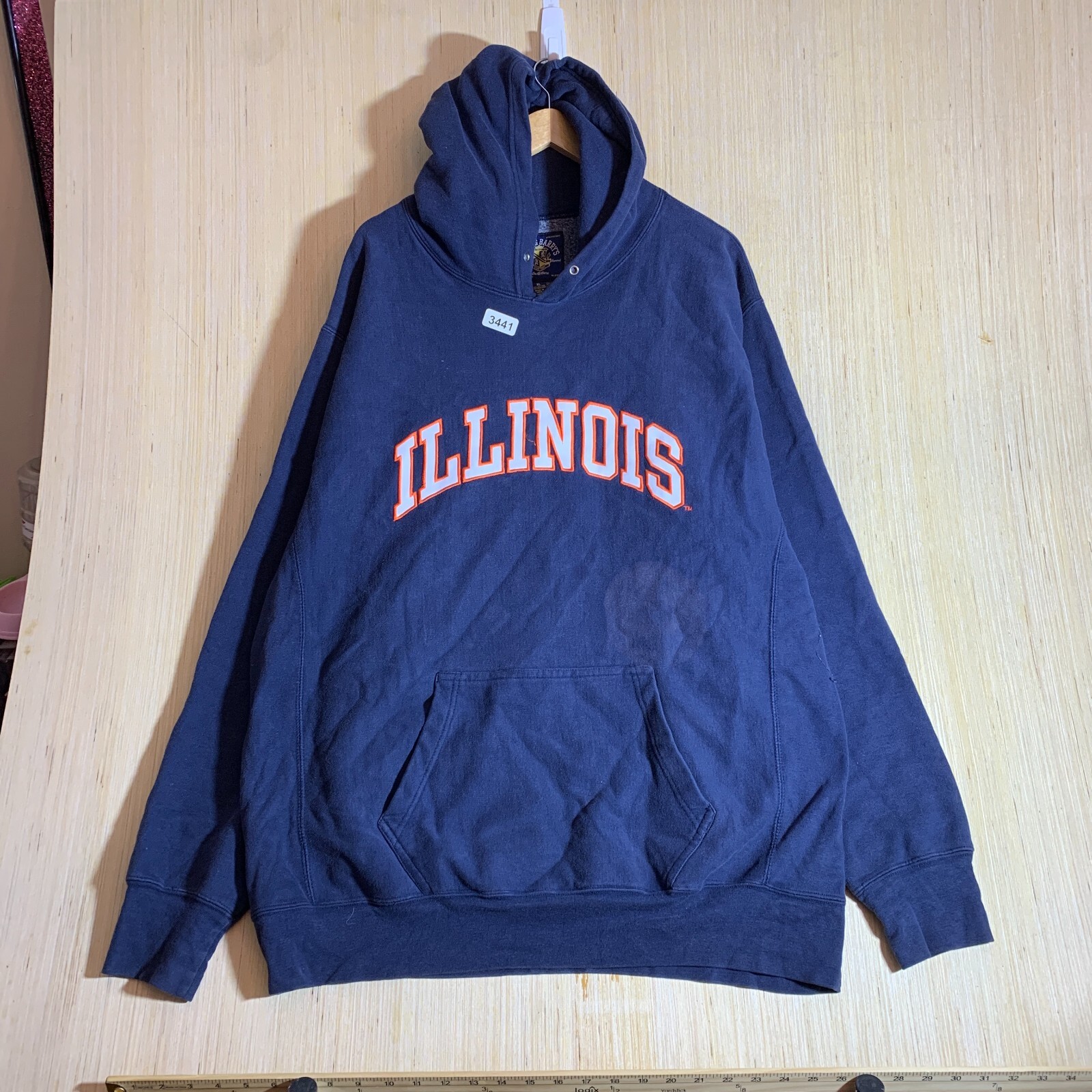 Vintage Illinois University Hoodie Adult Extra Large Blue Long Sleeve Men's Y2K