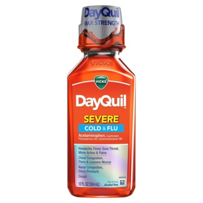 Vicks Dayquil Severe Max Strength Cold, Cough & Flu Medicine, 8 fl oz