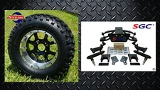 CLUB CAR PRECEDENT GOLF CART 6" SGC A-ARM LIFT KIT + 12" WHEELS and 23" AT TIRES