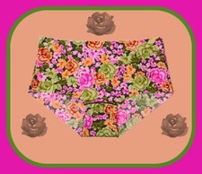XL NO SHOW Fall Rose Floral Stretch Victorias Secret PINK Boyshort Brief Panty