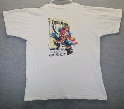 VTG 90's Captain Morgan Original Spiced Rum Tshirt XL Single Stitch USA Distrsd 